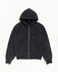 BEACH ROOTS ZIP HOODIE GARMENT DYED - Faded Black
