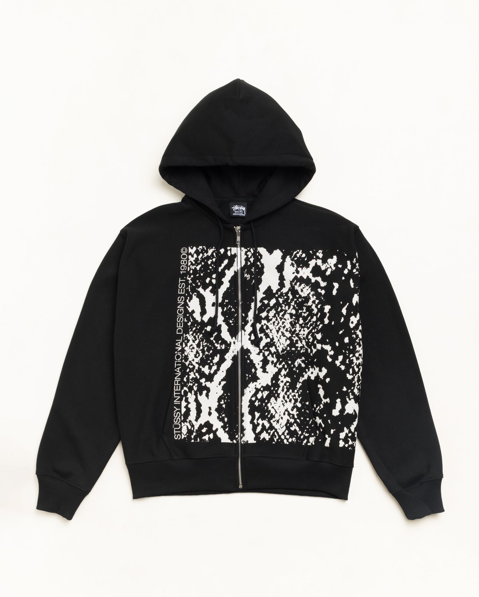 SNAKESKIN ZIP HOODIE - Black