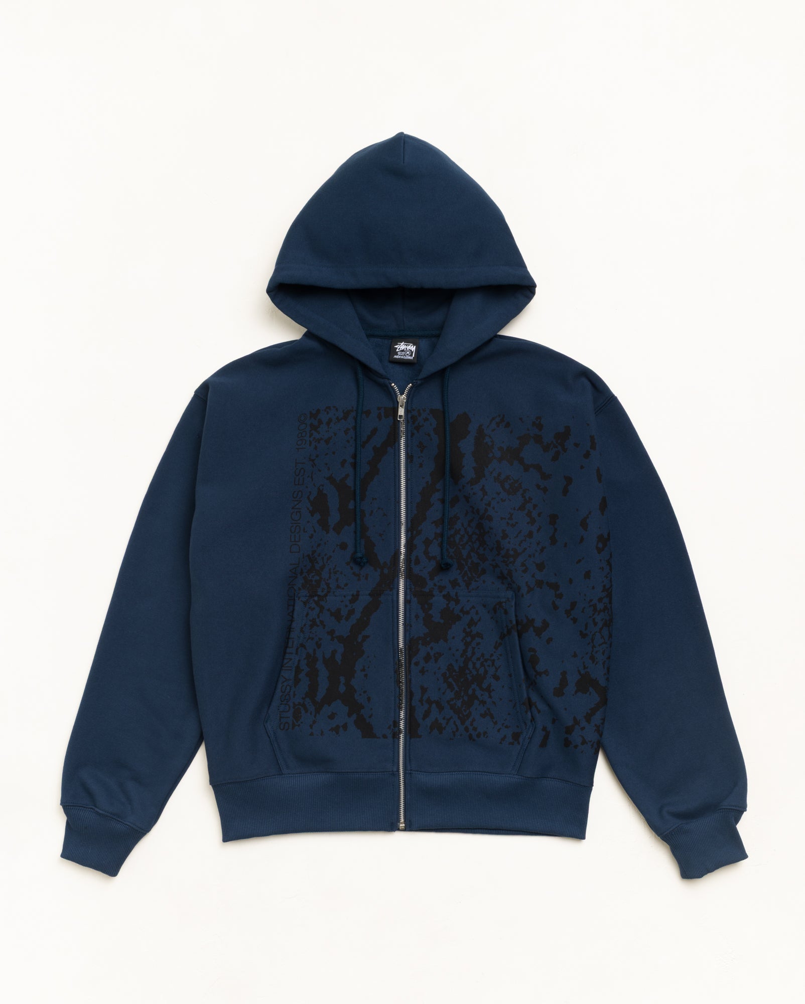 SNAKESKIN ZIP HOODIE - Navy