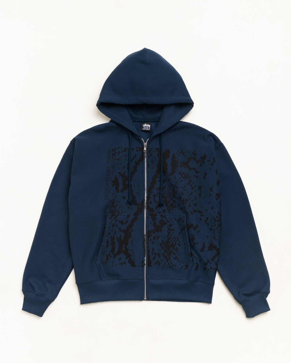 SNAKESKIN ZIP HOODIE - Navy