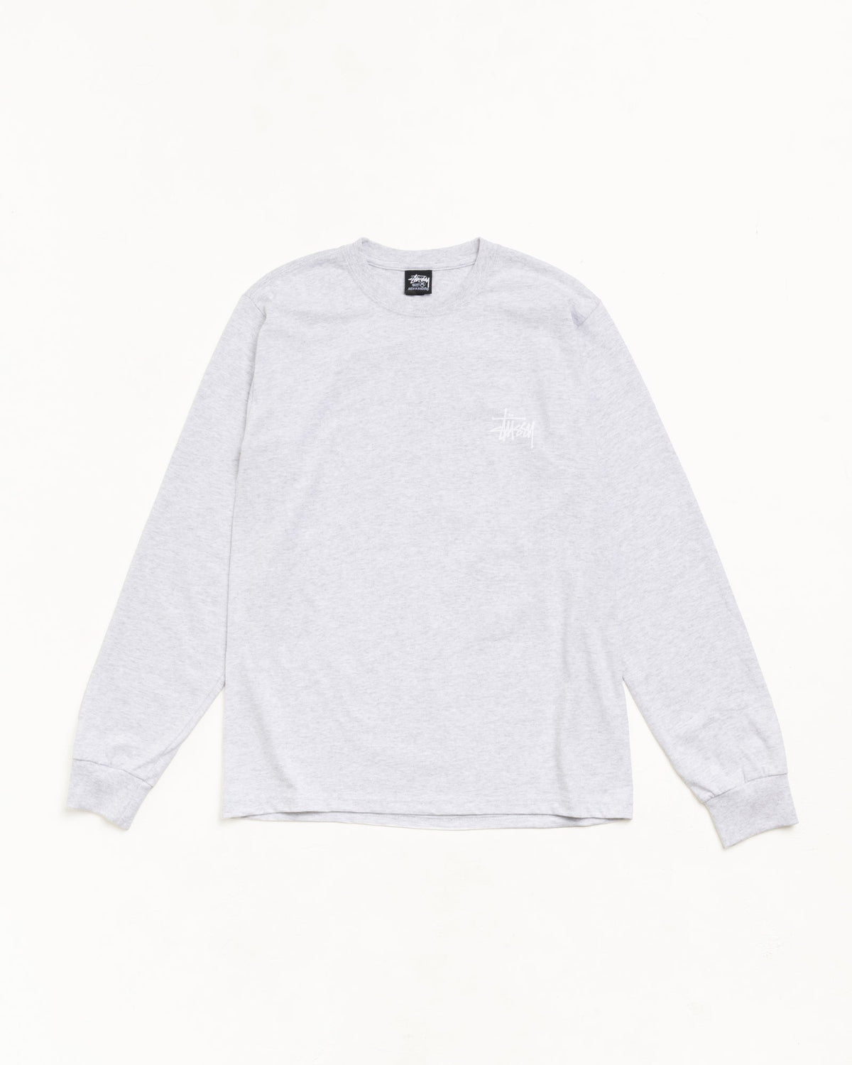 BASIC STÜSSY LS TEE - Ash Heather