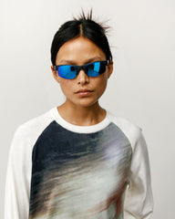 HIRO SUNGLASSES - Frost Black/Blue Mirror Lens