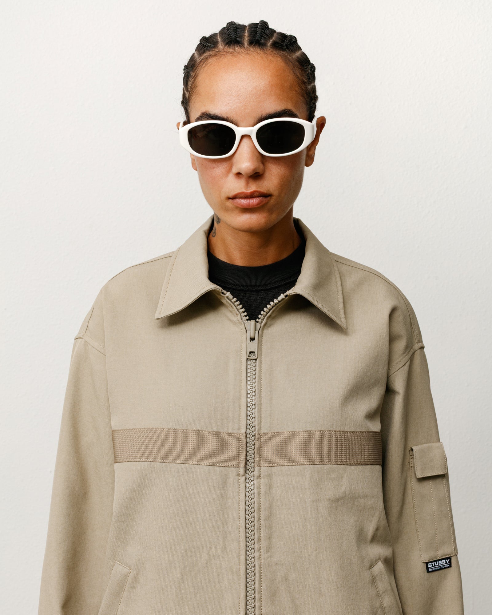 ROMAN SUNGLASSES - Bone/Black Lens