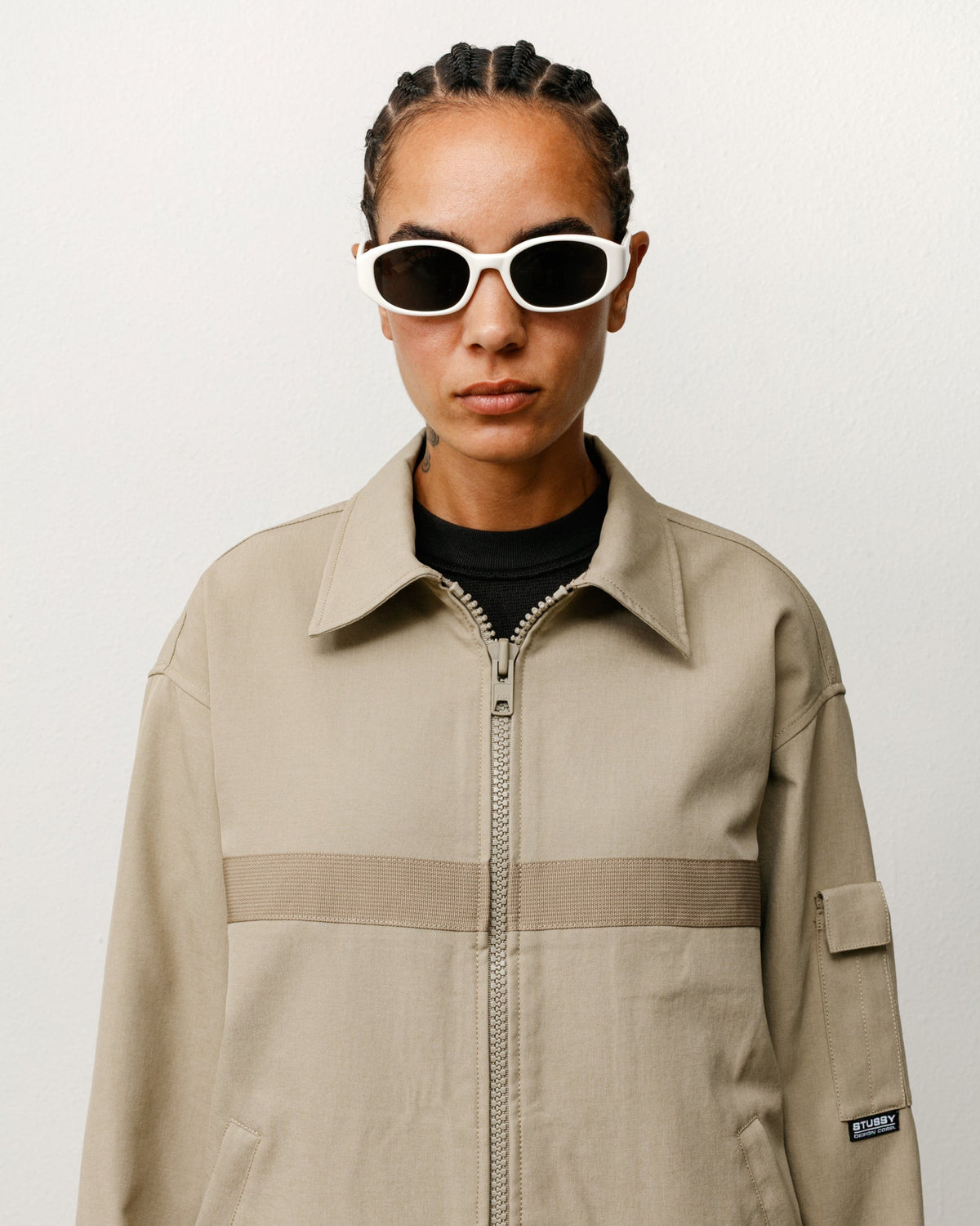 ROMAN SUNGLASSES - Bone/Black Lens
