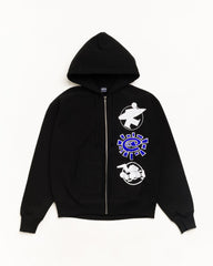 STÜSSY & ALWAYS STACK ZIP HOODIE - Black